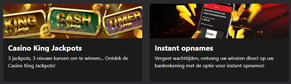 Promotiecodes beschikbaar bij KING CASINO